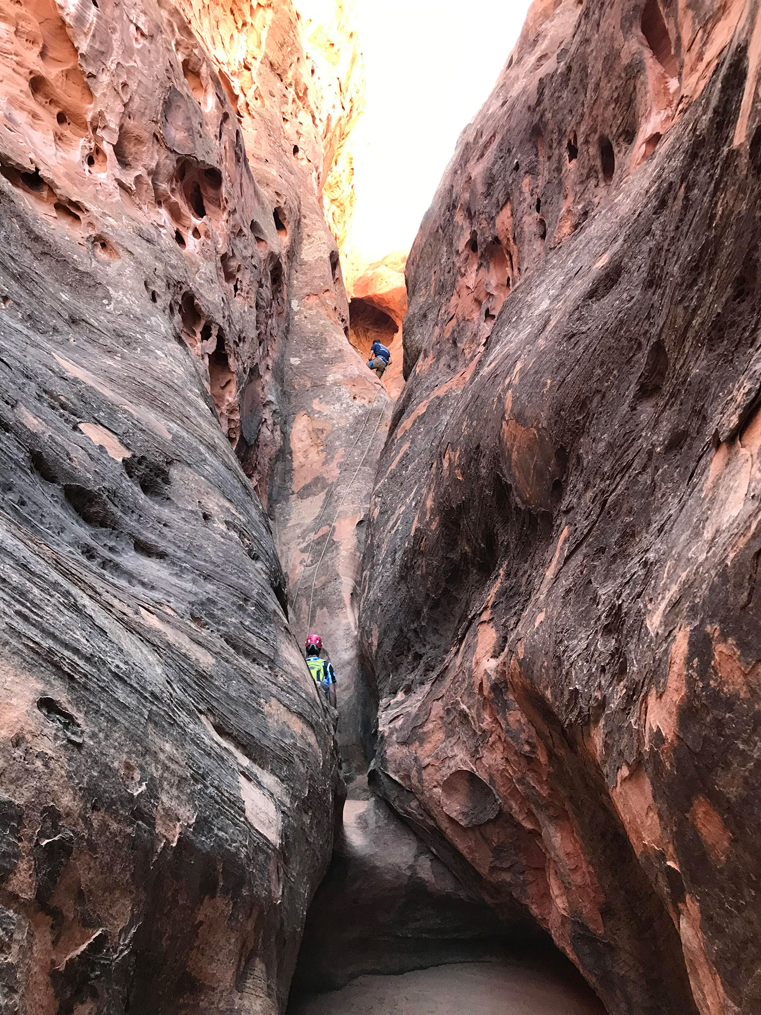 wife 5 canyon rappel 2 bottom