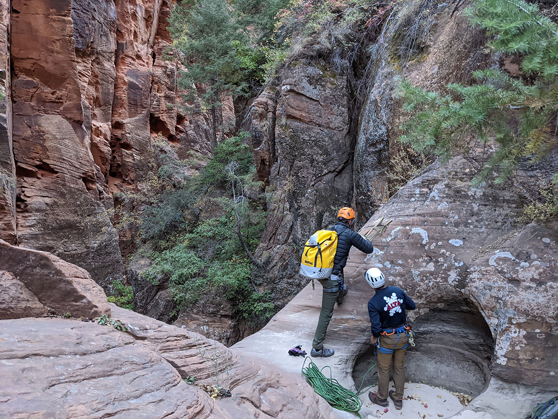 Top of Rappel 7, Behunin Canyon