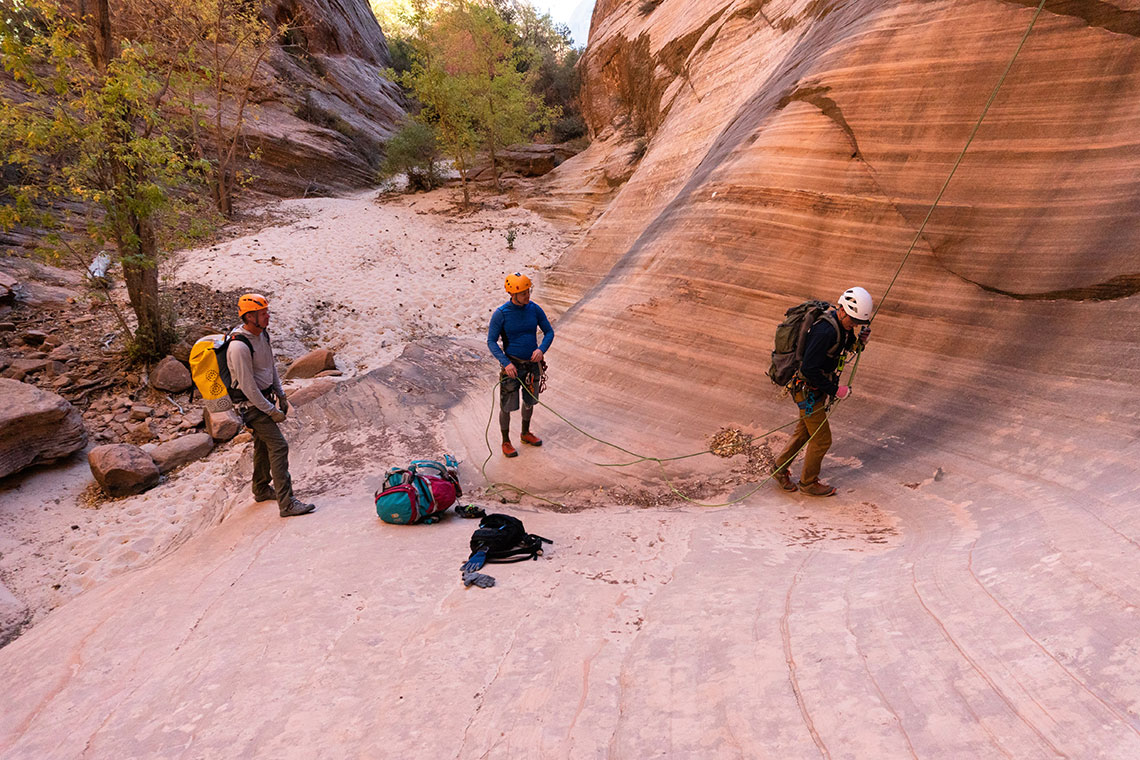 Bottom of Rappel 4, Behunin Canyon