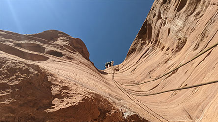 Rappel in the right fork in Blarney Canyon