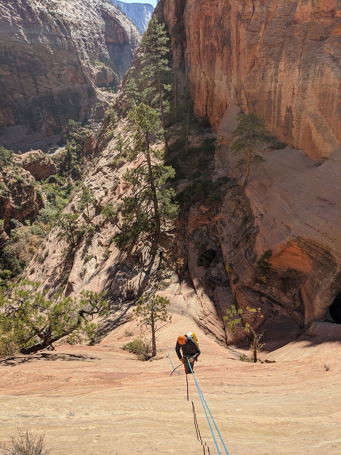 Top of Rappel 1, Behunin Canyon
