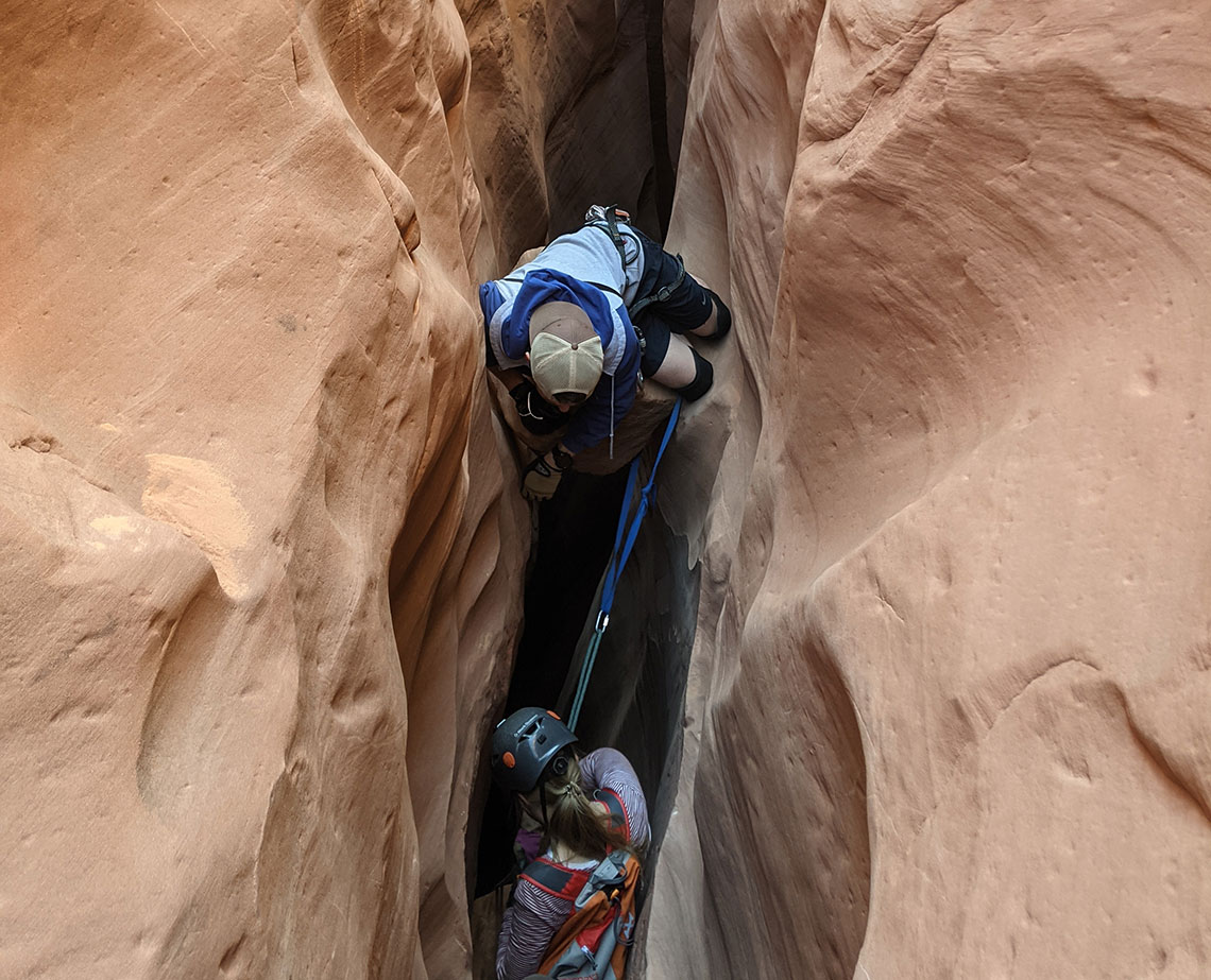 Rappel 3 anchor in Blarney Canyon Left Fork