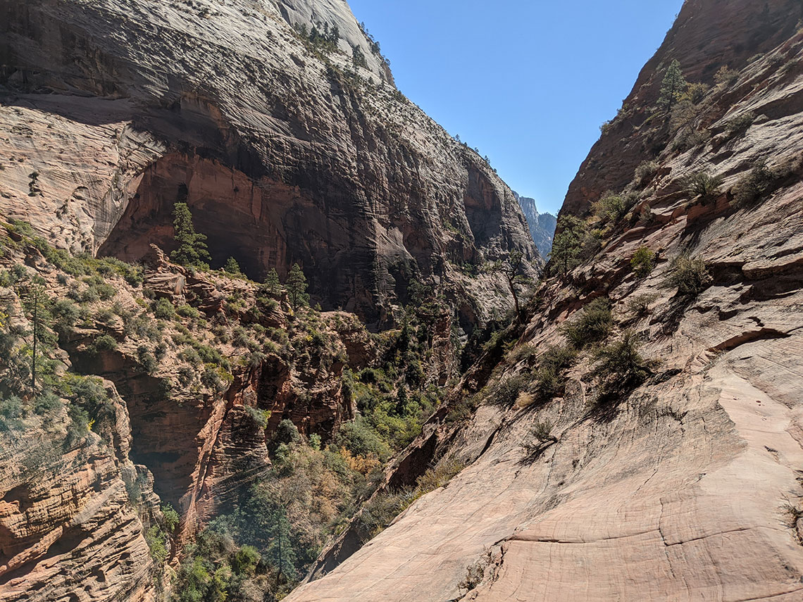 Top of Rappel 3, Behunin Canyon