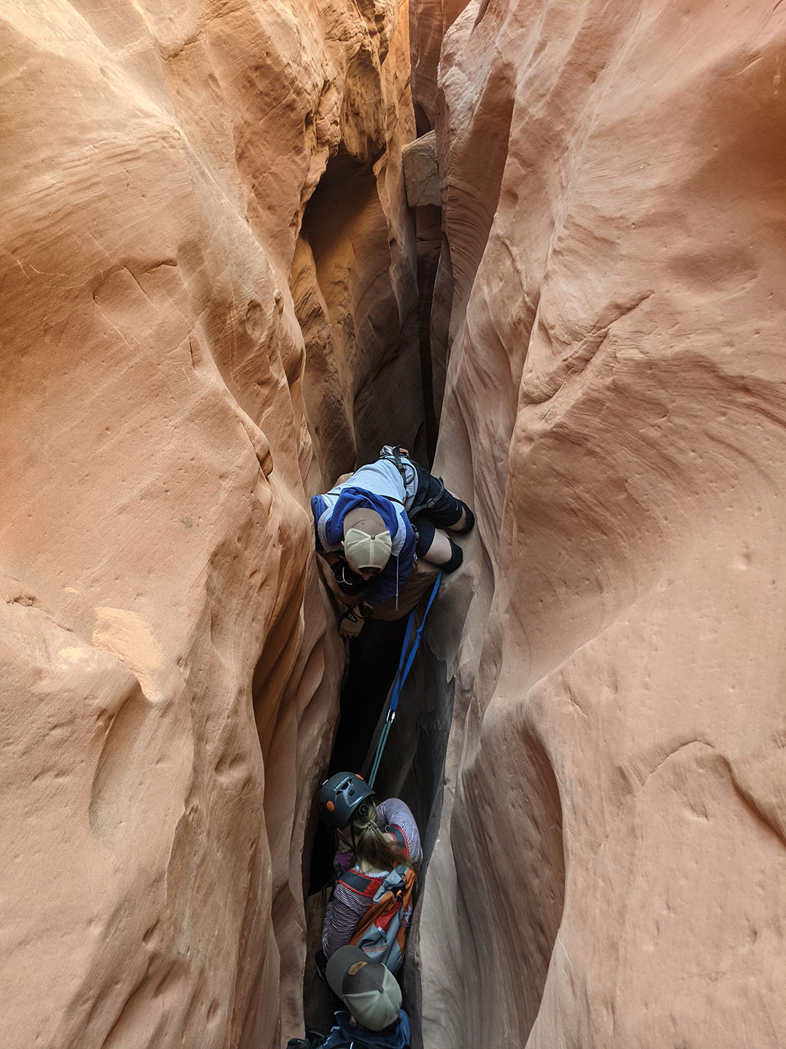 Rappel 3 in Blarney Canyon Left Fork top view