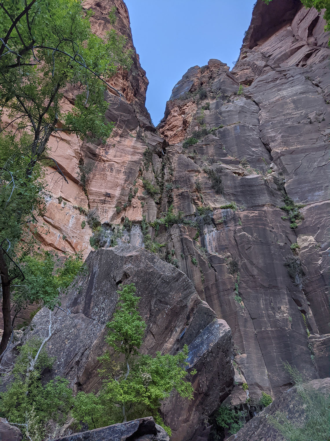 Bottom view of Rappel 9, Behunin Canyon