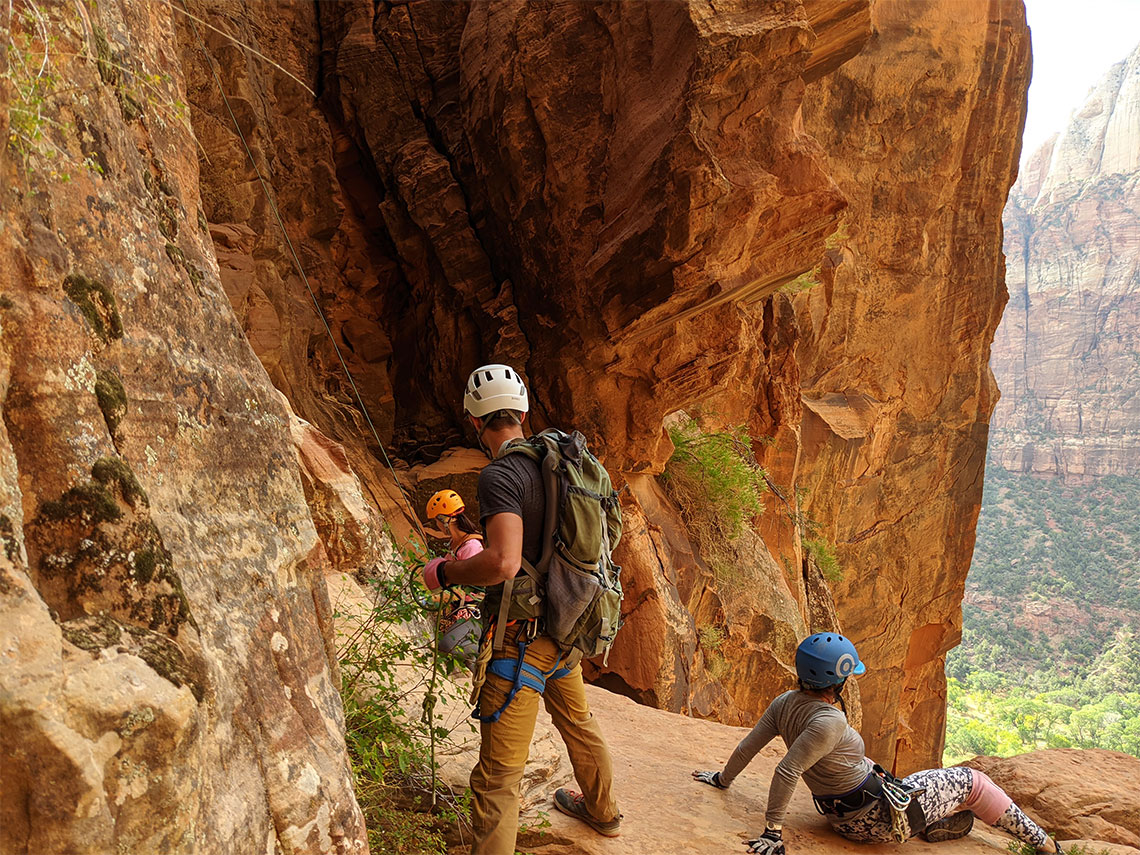 Bottom of rappel 4 in Lodge Canyon