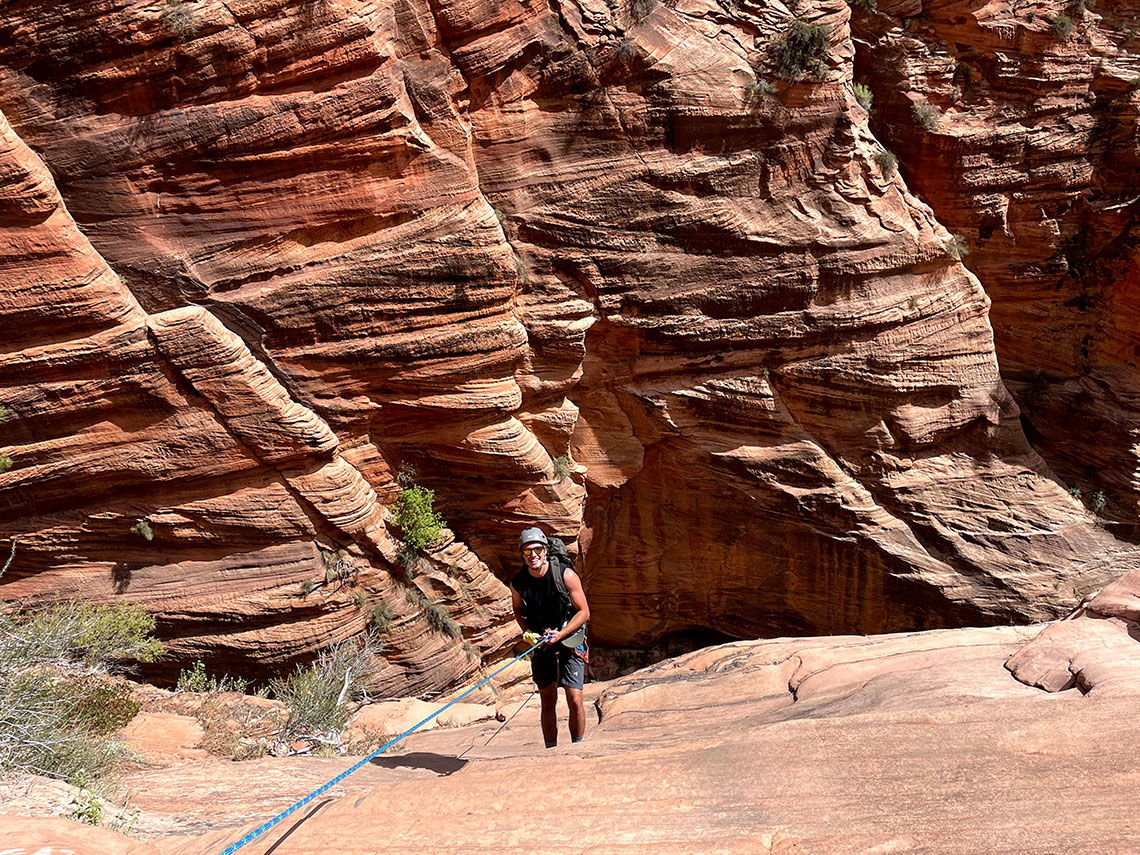 Top of Rappel 3 Behunin Canyon
