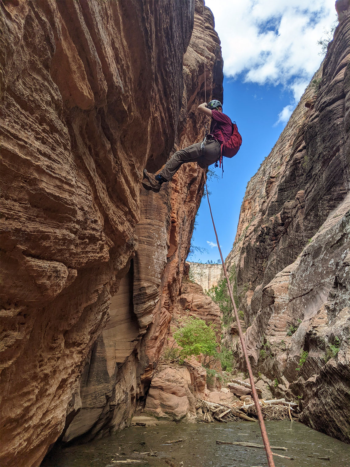 View of Behunin during rappel 6