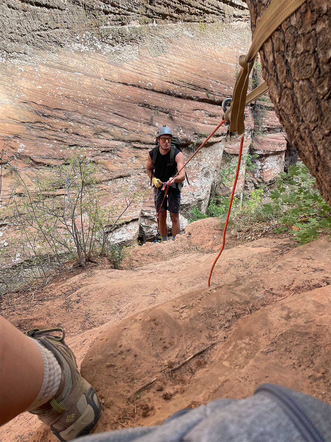 Beginning the 6th rappel in Behunin