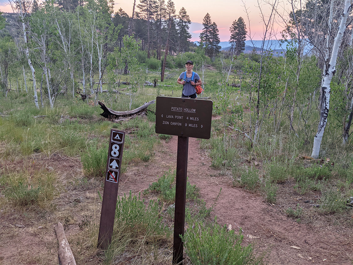 Leaving the West Rim Trail on the approach to Imlay Canyon
