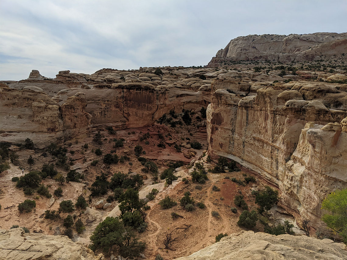 Looking out at Hickman Bridge in Capitol Reef
