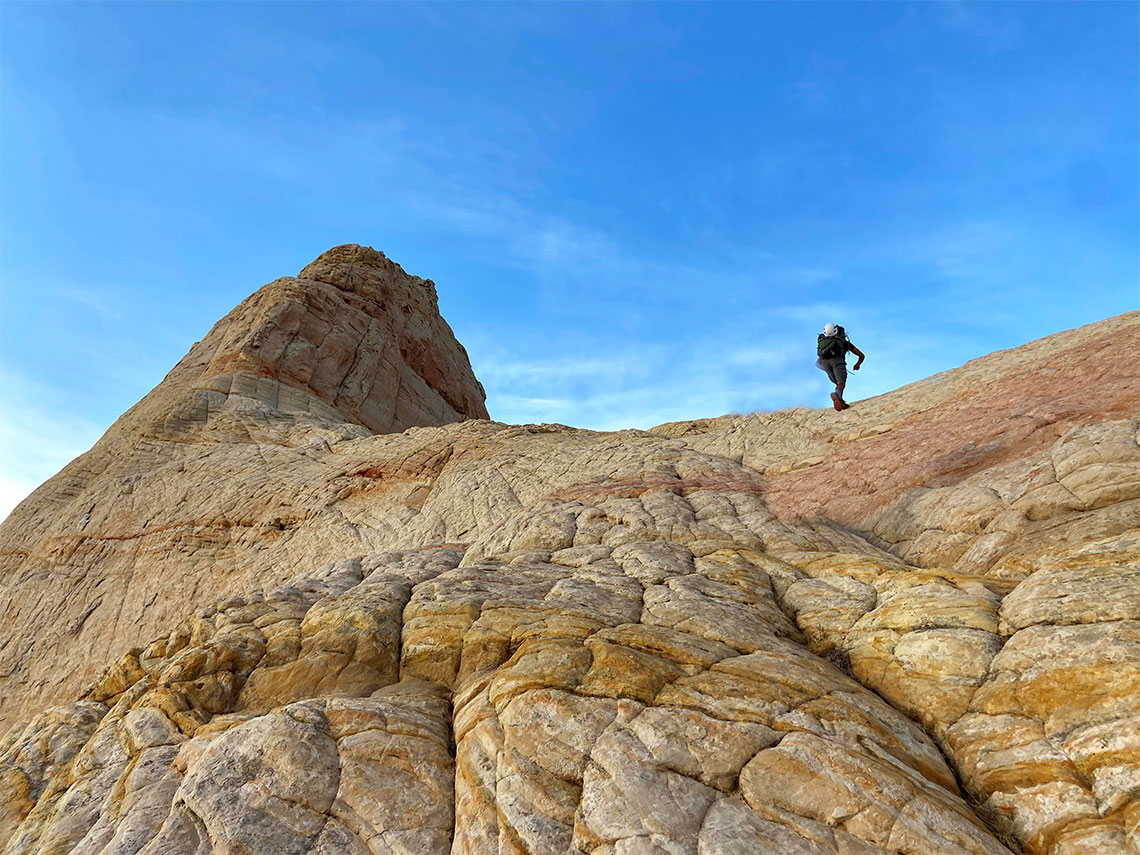 Fin saddle of stegosaur canyon approach in Capitol Reef National Park