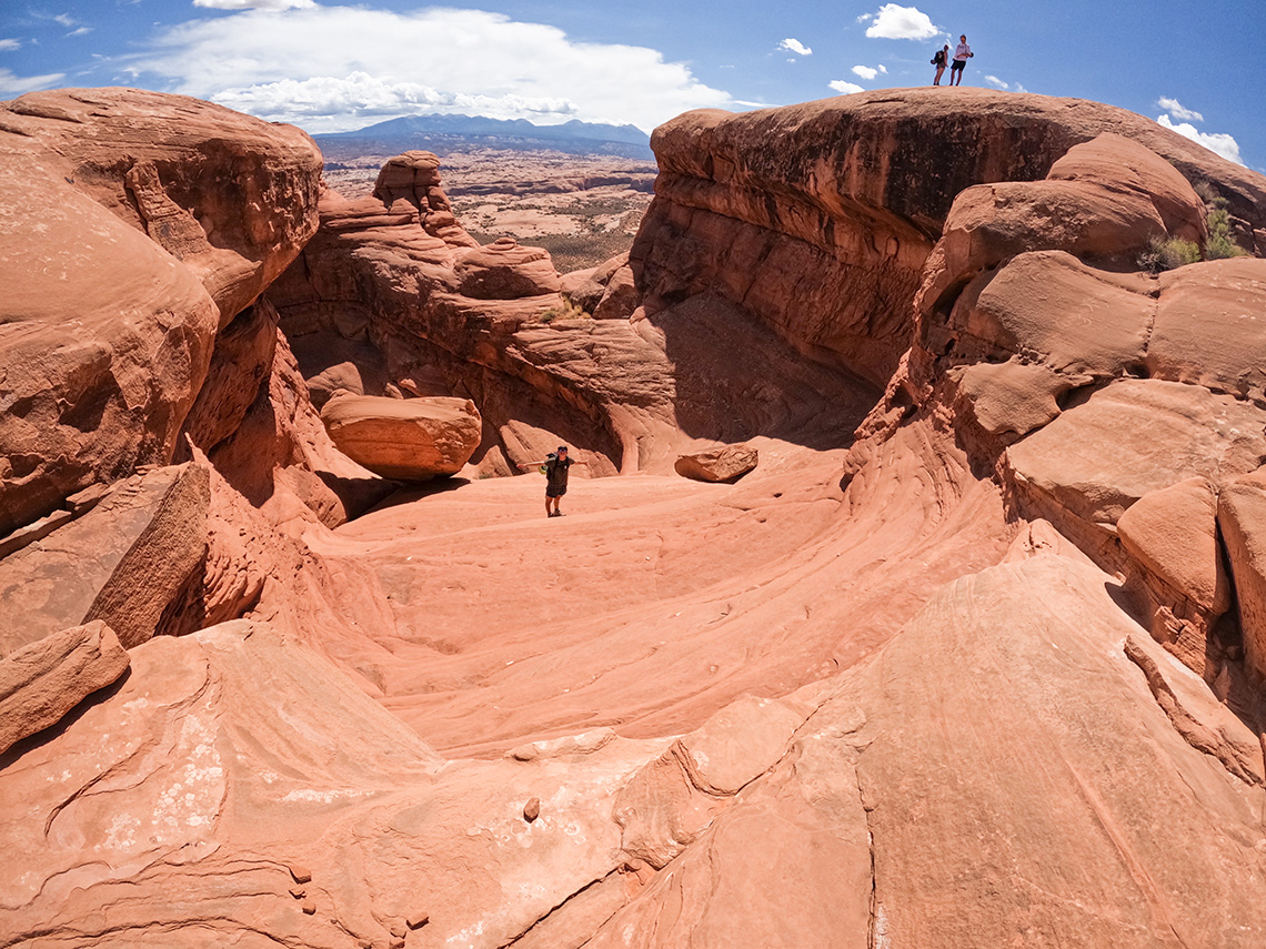 The head of U-Turn Canyon in Arches National Park