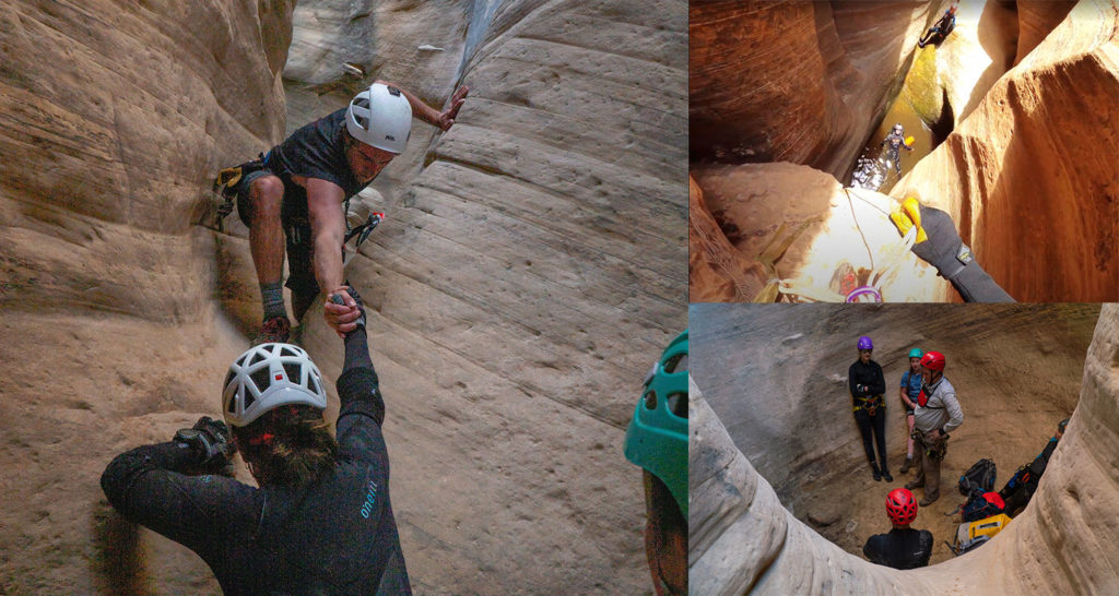 Escaping potholes in Utah slot canyons
