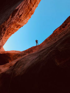 Red navajo sandstone in utah slot canyons