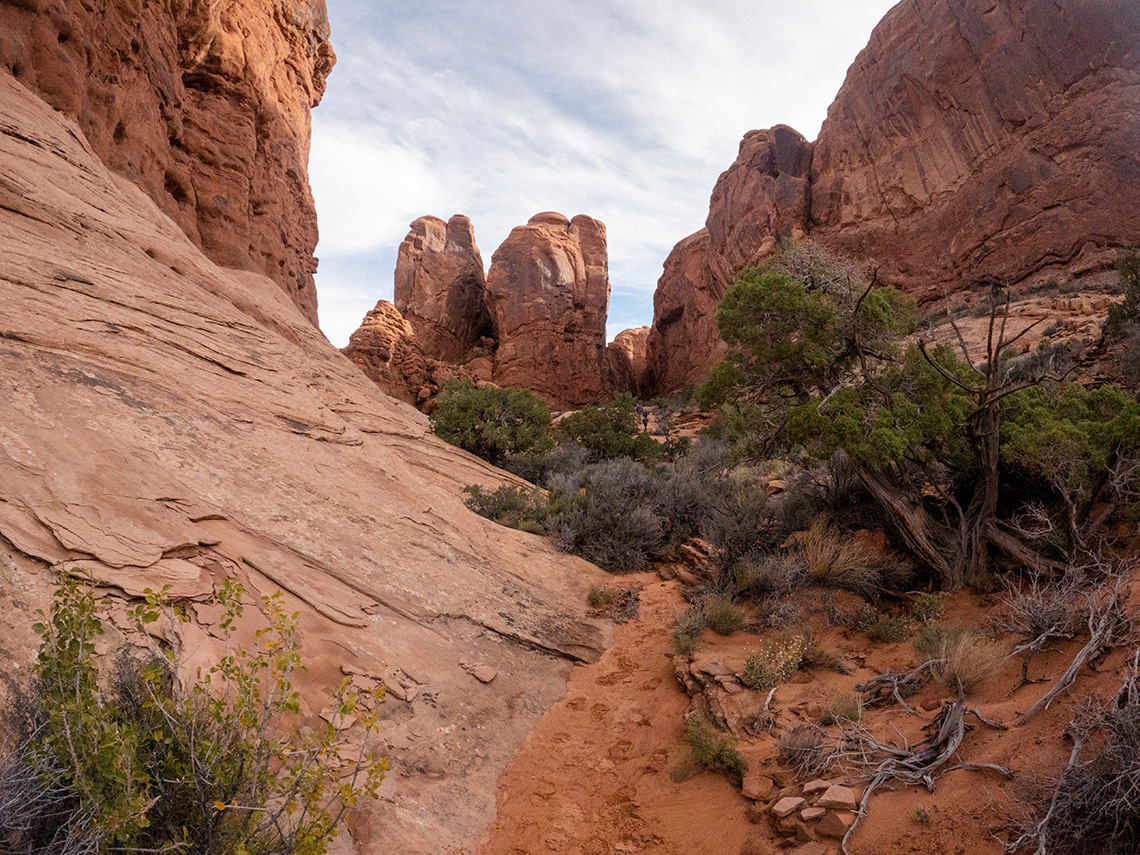 Take the smaller left forking canyon to enter Elephant Butte Canyon