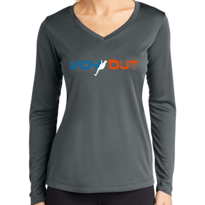 Long Sleeve Rock Climbing Shirt Women's Voy Out Grey