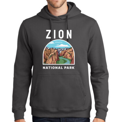 Zion National Park Hoodie Men's Charcoal
