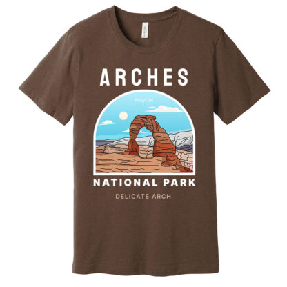 Arches National Park T Shirt Heather True Brown