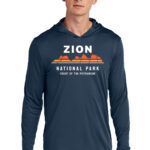 Zion National Park Sun Hoodie Court of the Patriarchs True Navy