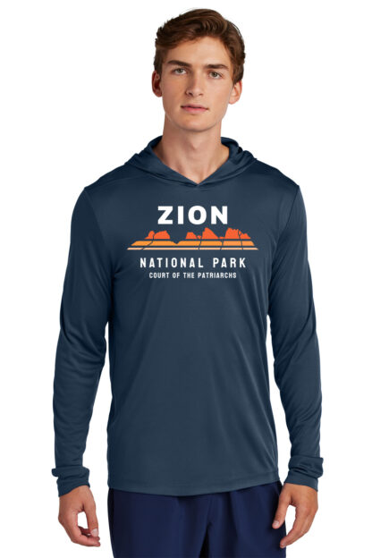 Zion National Park Sun Hoodie Court of the Patriarchs True Navy