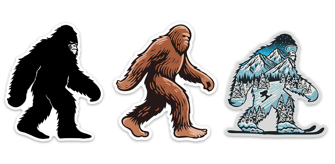 Bigfoot stickers & sasquatch stickers