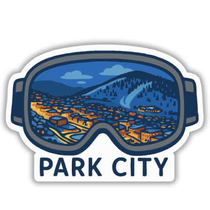 Park City sticker of ski goggles