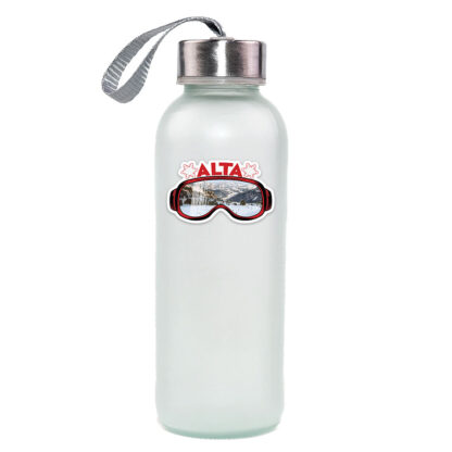 Ski Goggles Sticker Alta on water bottle