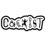 Coexist Sticker rock Climbing white