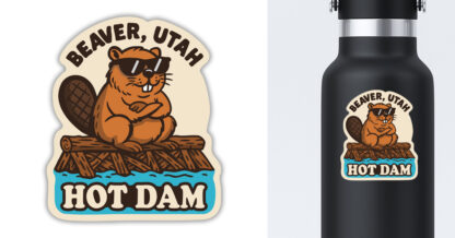 Beaver Utah sticker displayed on a water bottle