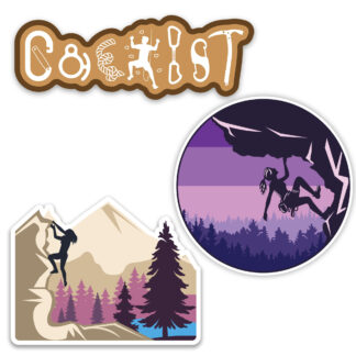 rock climbing stickers featuring female rock climbers