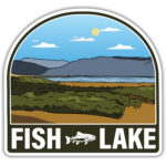 Sticker featuring a landscape of Utah's Fish Lake