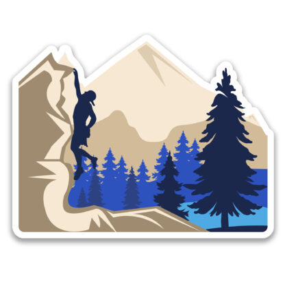 male rock climber sticker