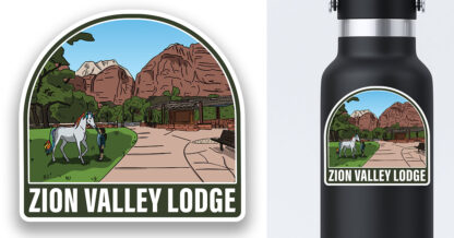 Zion National Park Sticker Zion Lodge with Unicorn