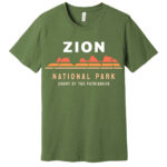 Zion National Park T Shirt Heather Green