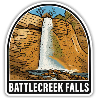 Battle Creek Falls sticker featuring the view of the waterfall