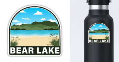 Bear Lake sticker displayed on a water bottle