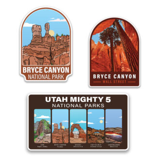 three stickers featuring Bryce Canyon National Park