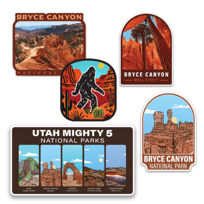 five stickers featuring Bryce Canyon National Park