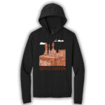 Black pullover hoodie with an image of Bryce Canyon