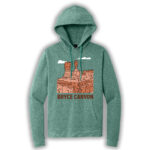Eucalyptus blue pullover hoodie with an image of Bryce Canyon