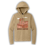 Tan pullover hoodie with an image of Bryce Canyon