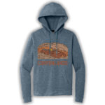 Navy frost pullover hoodie with an image of Canyonlands National Park