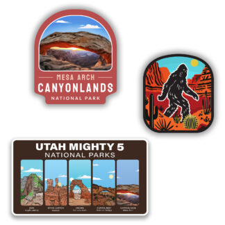 Three stickers featuring Canyonlands National Park