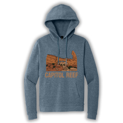 navy frost pullover hoodie with Capitol Reef logo