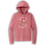 red frost pullover hoodie with the words 