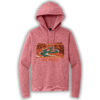 Red frost pullover hoodie with an image of Lake Powell