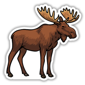 Hunting sticker featuring a bull moose