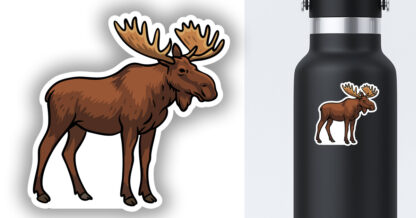 bull moose hunting sticker displayed on a water bottle