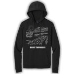black pullover hoodie with an image of Mount Timpanogos